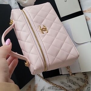 Chanel Light Pink CAVIAR Vanity Pouch